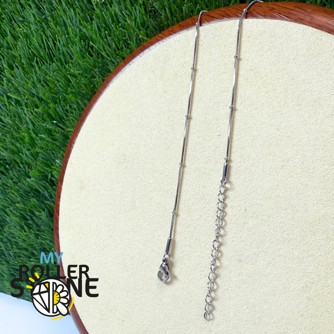 Chaîne Satellite Perlée Fine en Acier Inoxydable Argenté