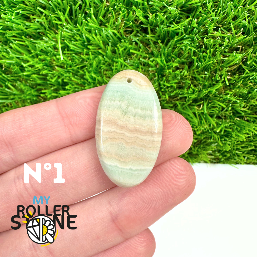 Pendentif Percé Calcite Cambrienne Bleue 5A