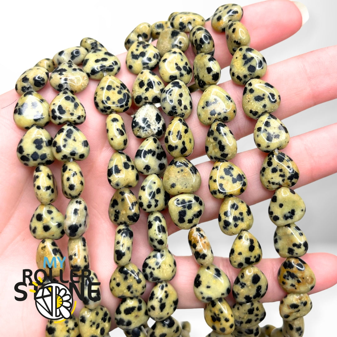 Perle Coeur Jaspe Dalmatien