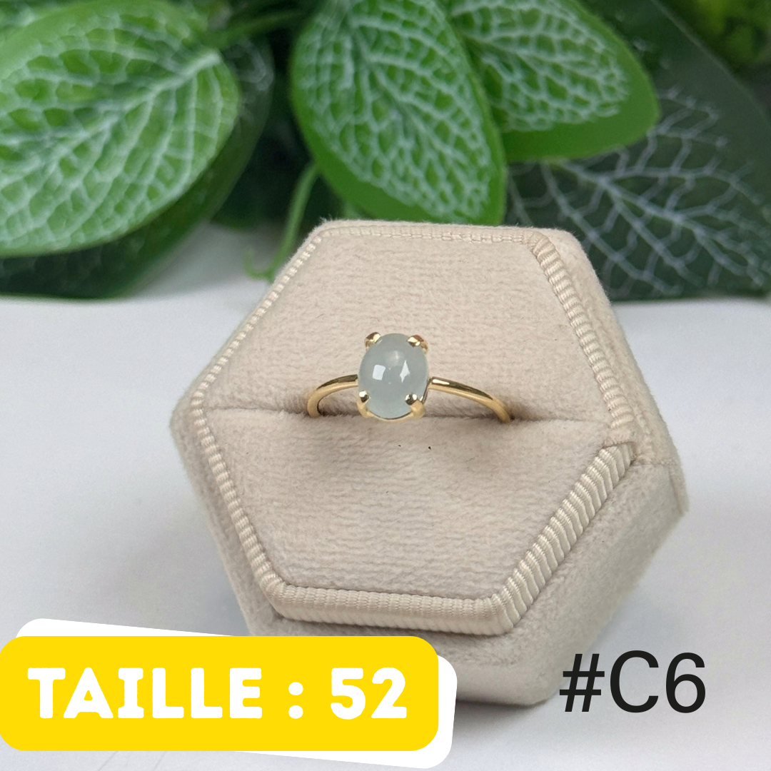 Bague Aigue-Marine Argent 925 Plaqué Or #C6