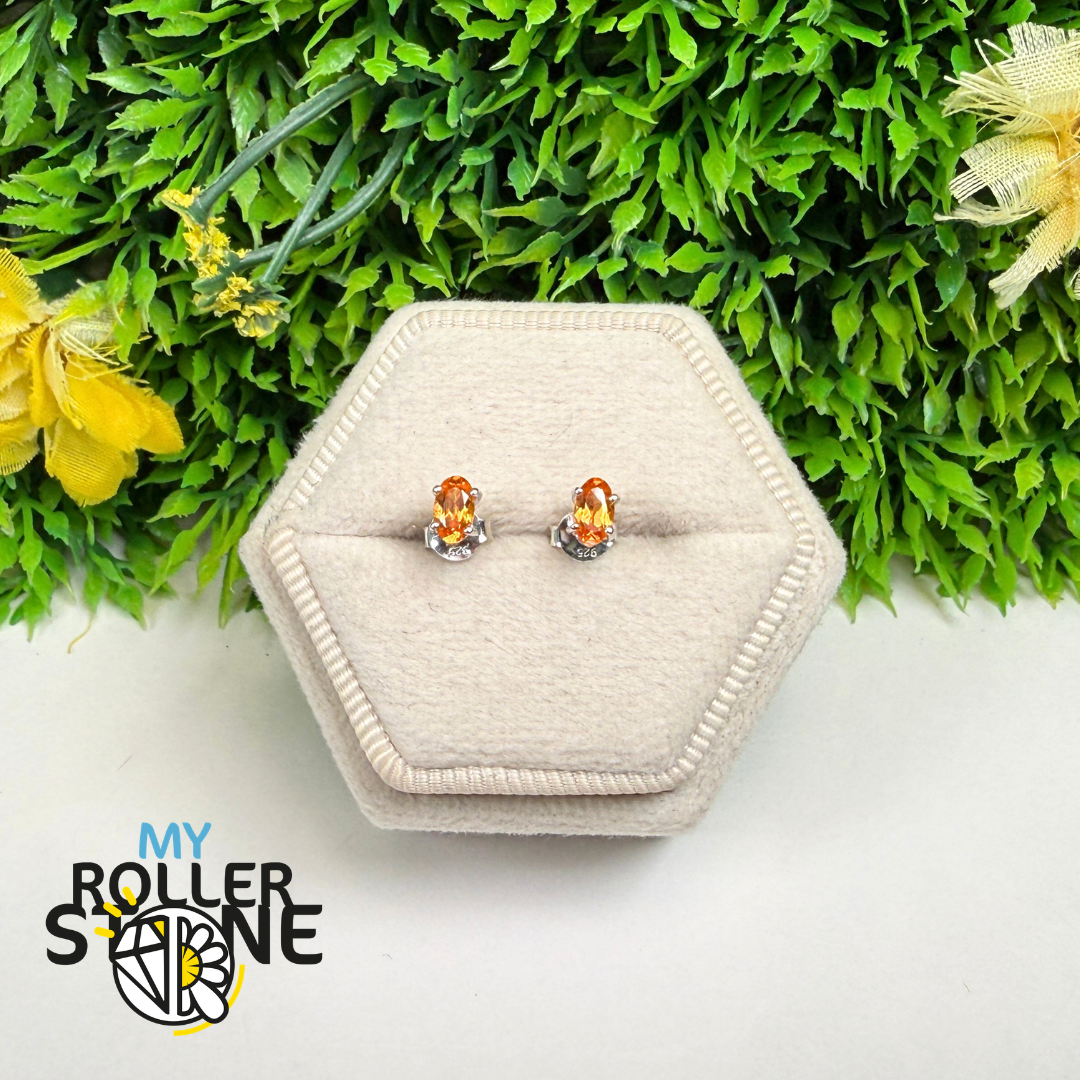 Boucles d’Oreilles Puce Grenat Mandarin Facetté Argent 925 – SBC110-OGF