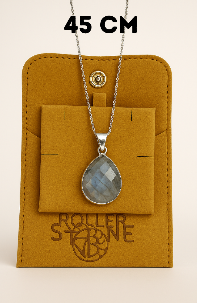 Box pendentif sertis couleur argent - 45 cm (Chaîne +Bélière+Boite)