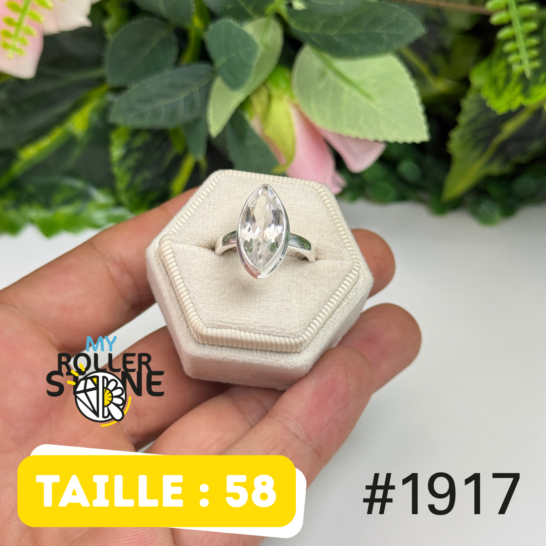 Bague argent 925 cristal de roche #1917