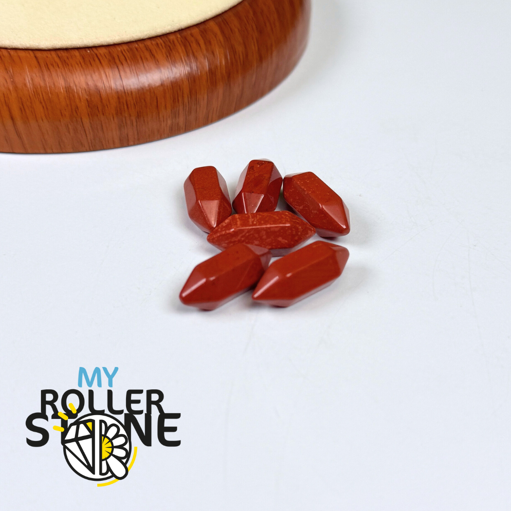 Petite Double Pointe Jaspe Rouge