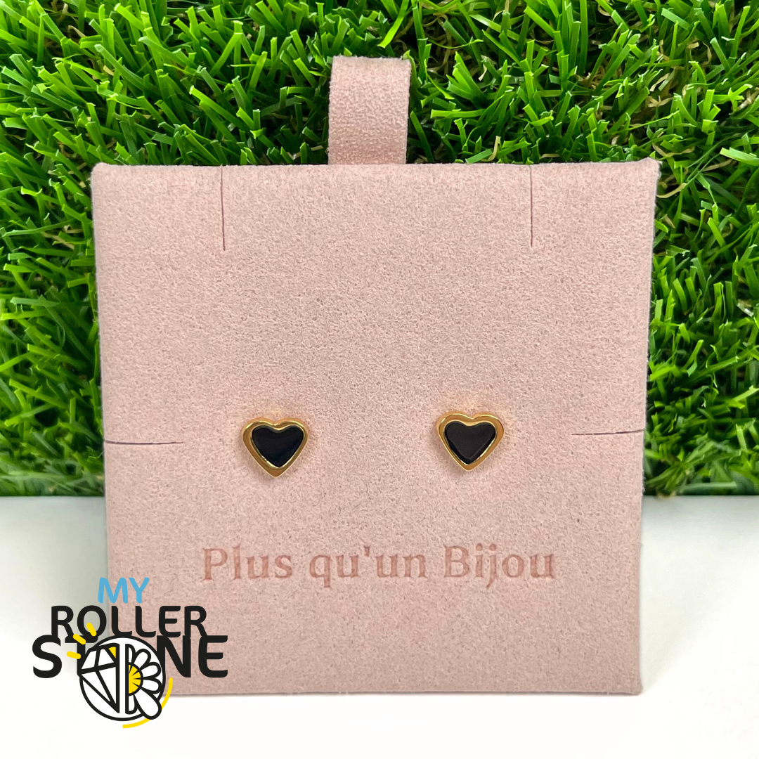 Boucles d’Oreilles Puces Coeur en Acier Inoxydable