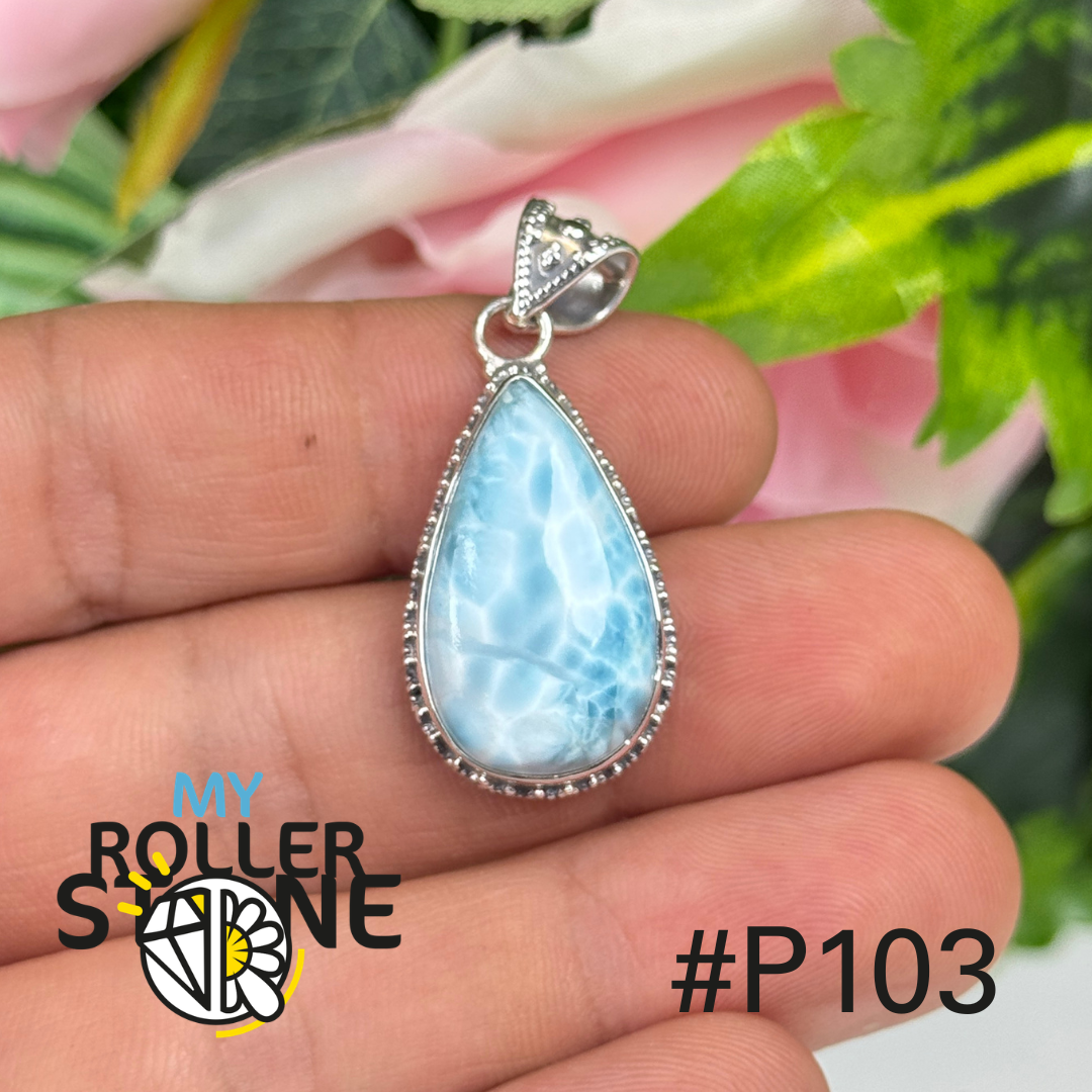 Pendentif argent larimar #P103