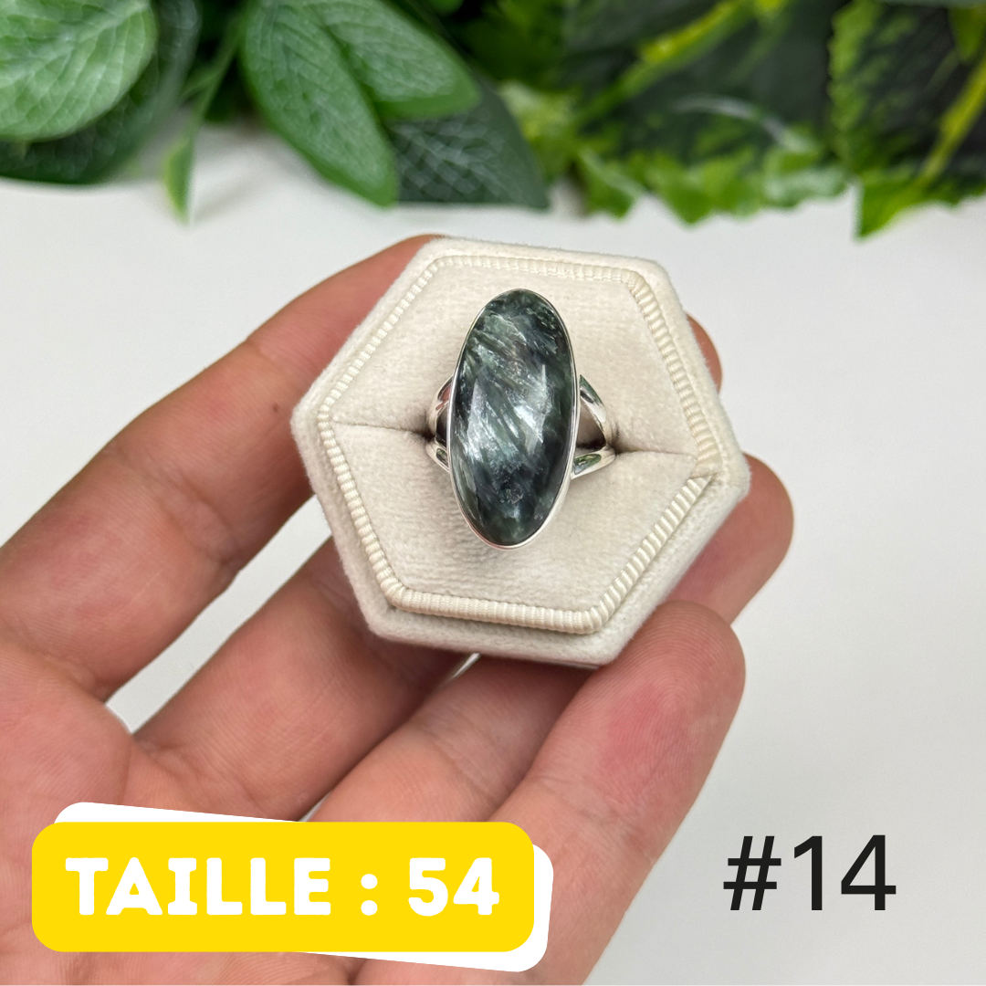 Bague argent 925 séraphinite #PR14