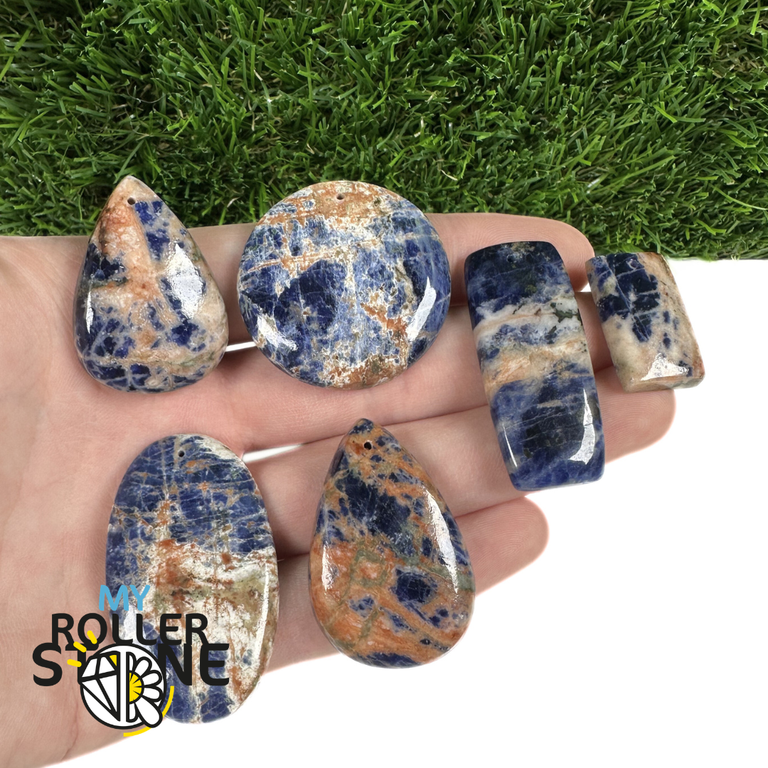 Pendentifs Sodalite Orange Forme Libre 5A
