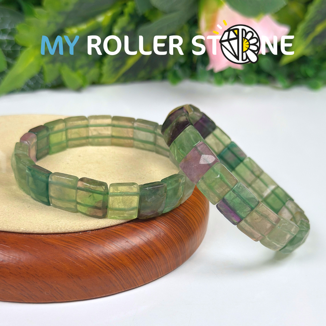 Bracelet Manchette en Fluorite Arc-en-Ciel