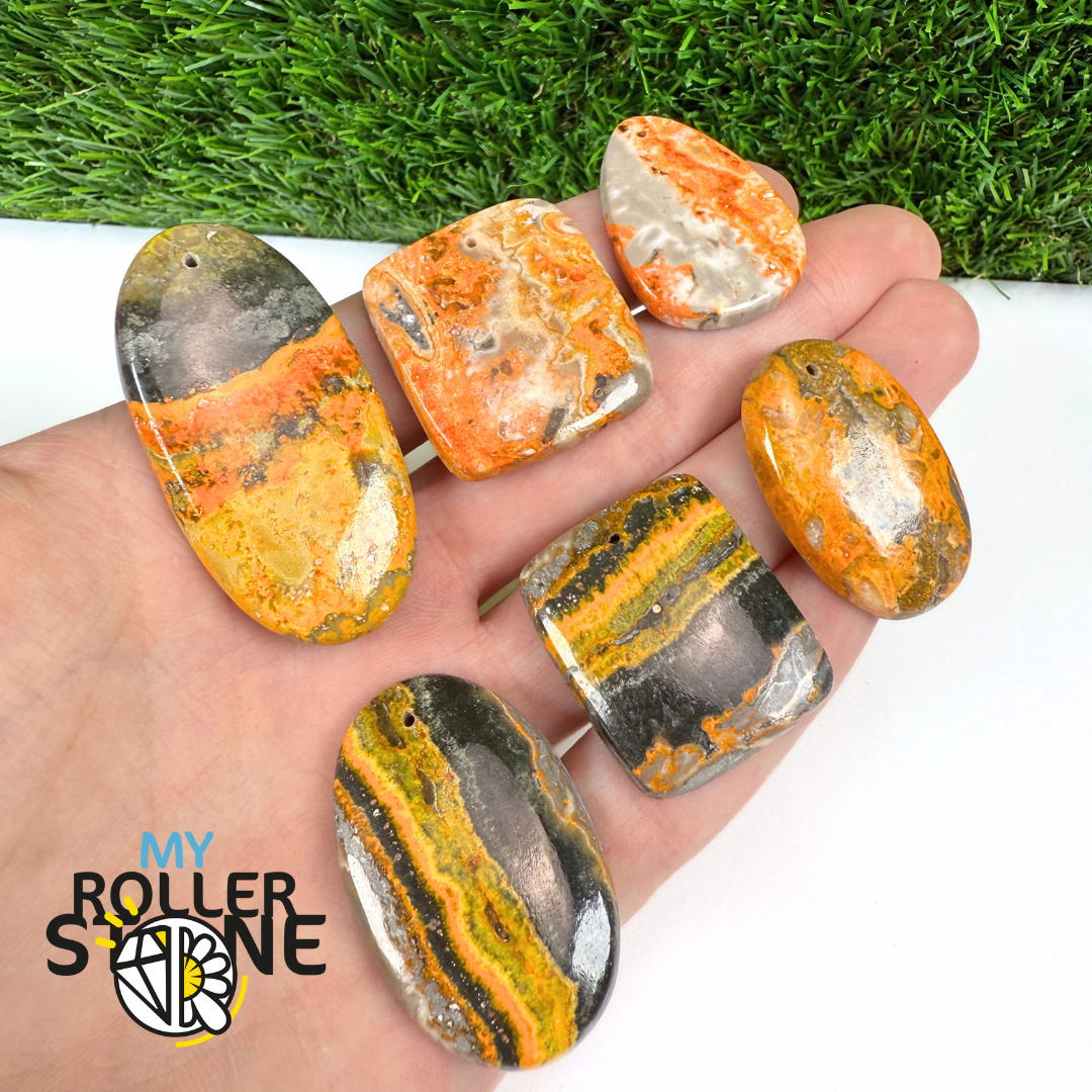 Pendentif Jaspe Bumblebee 5A Percé 5A