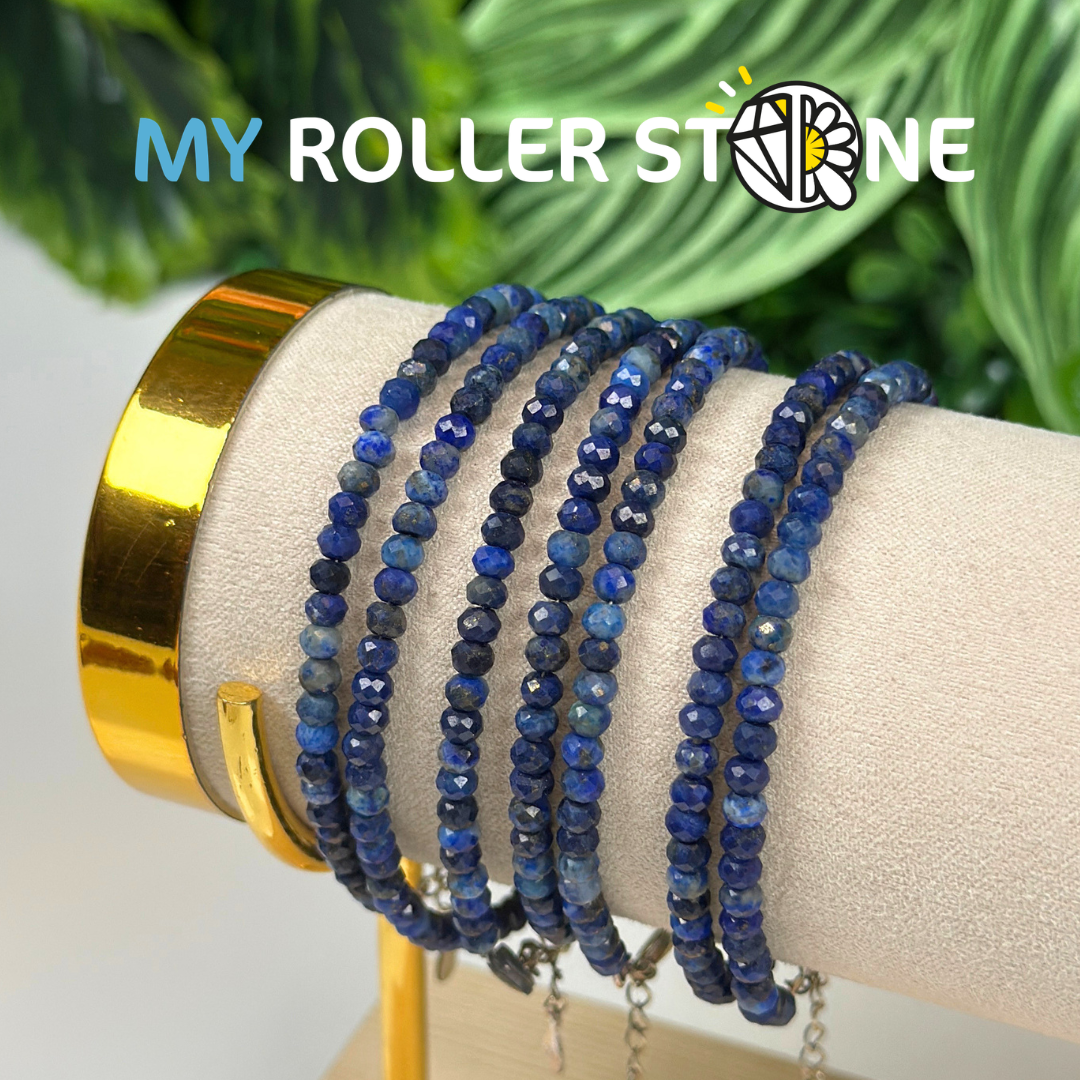 Bracelet Lapis lazuli fermoir Argent