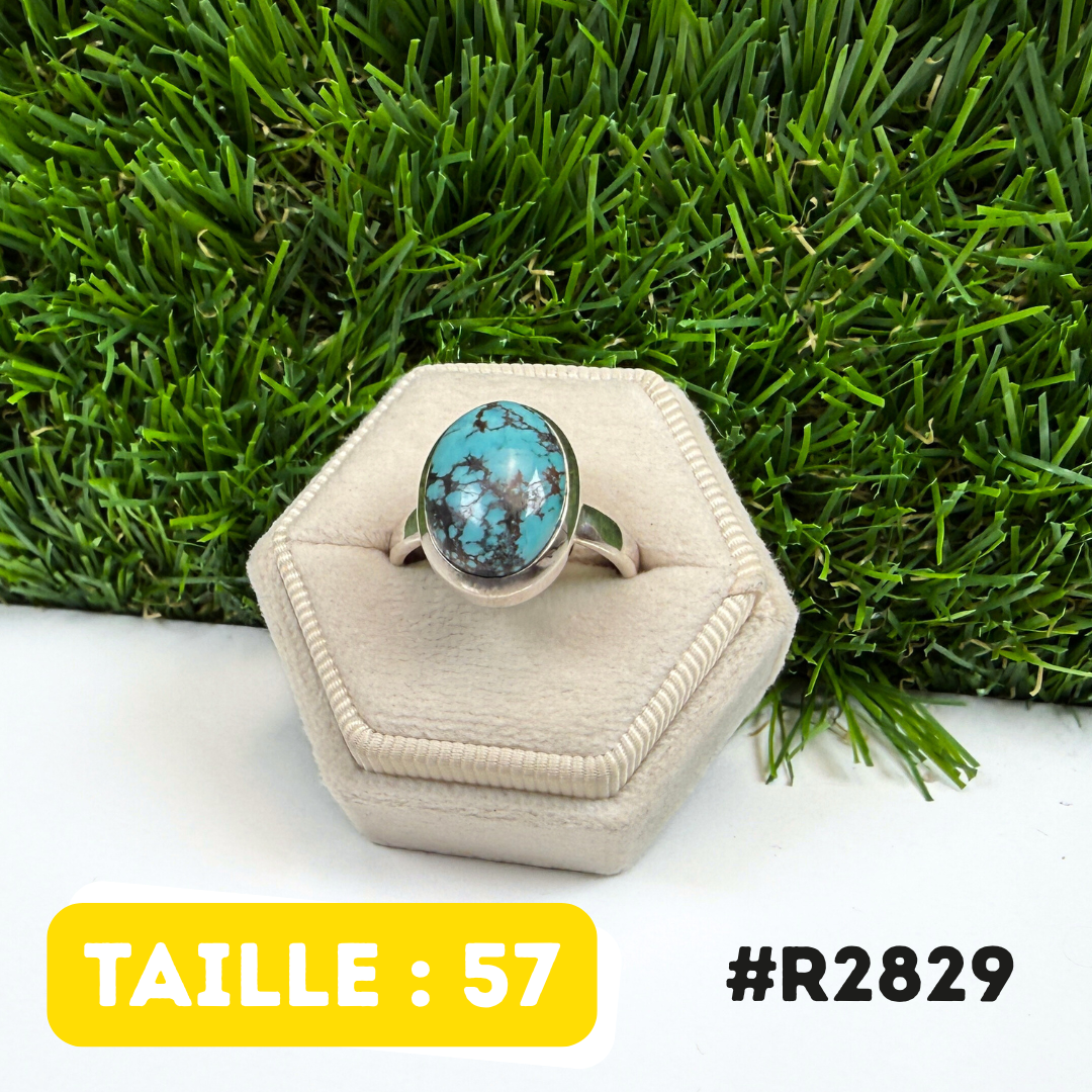 Bague Turquoise Tibétaine #R2829