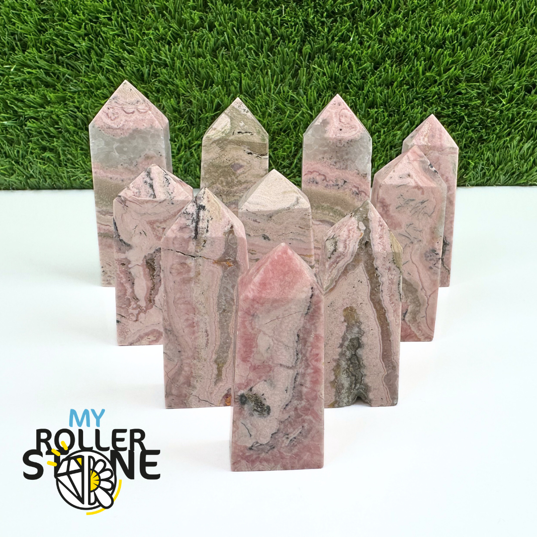 Pointes Pierre Rectangulaire Rhodochrosite