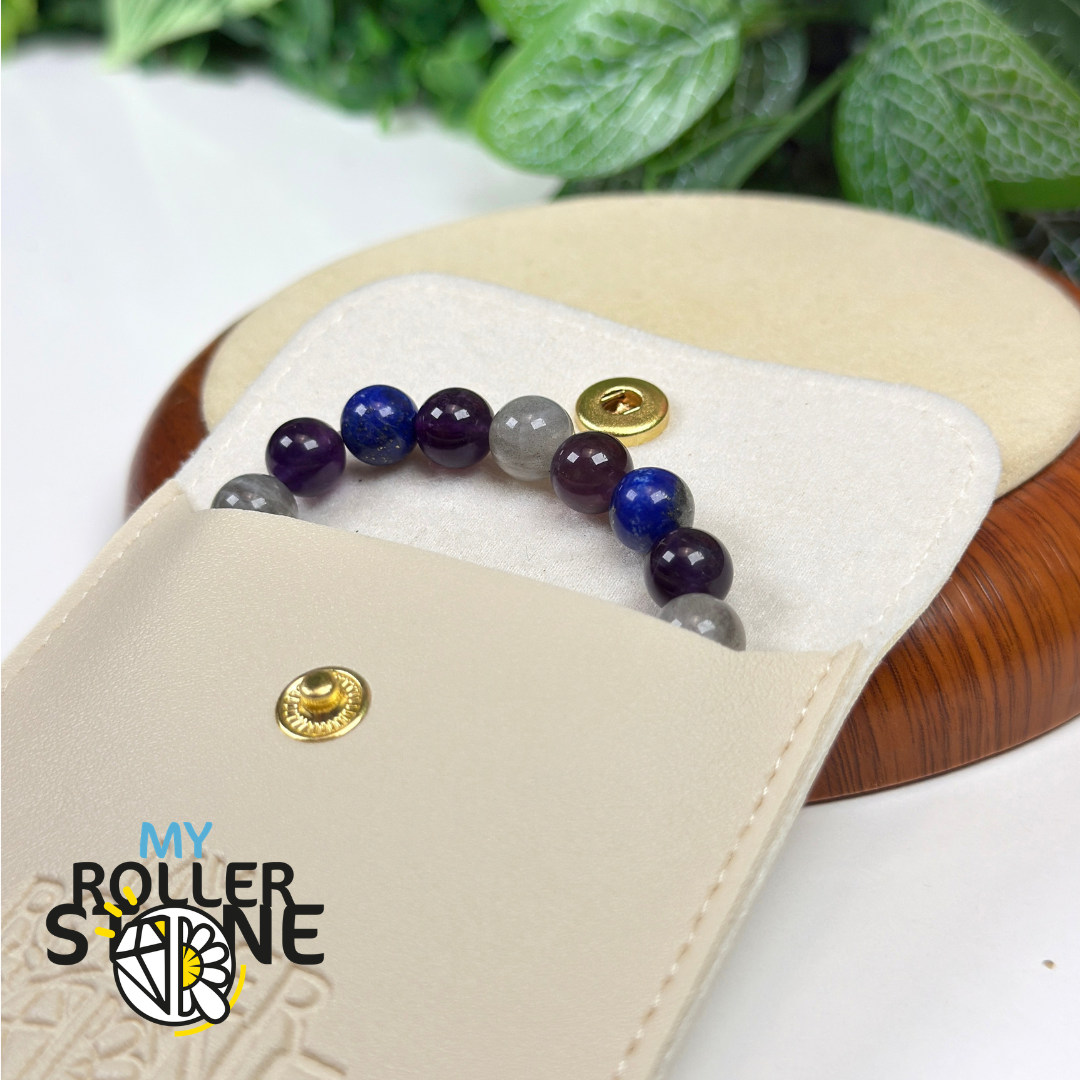Bracelet Chemin de Vie 7 – Améthyste, Labradorite & Lapis-lazuli