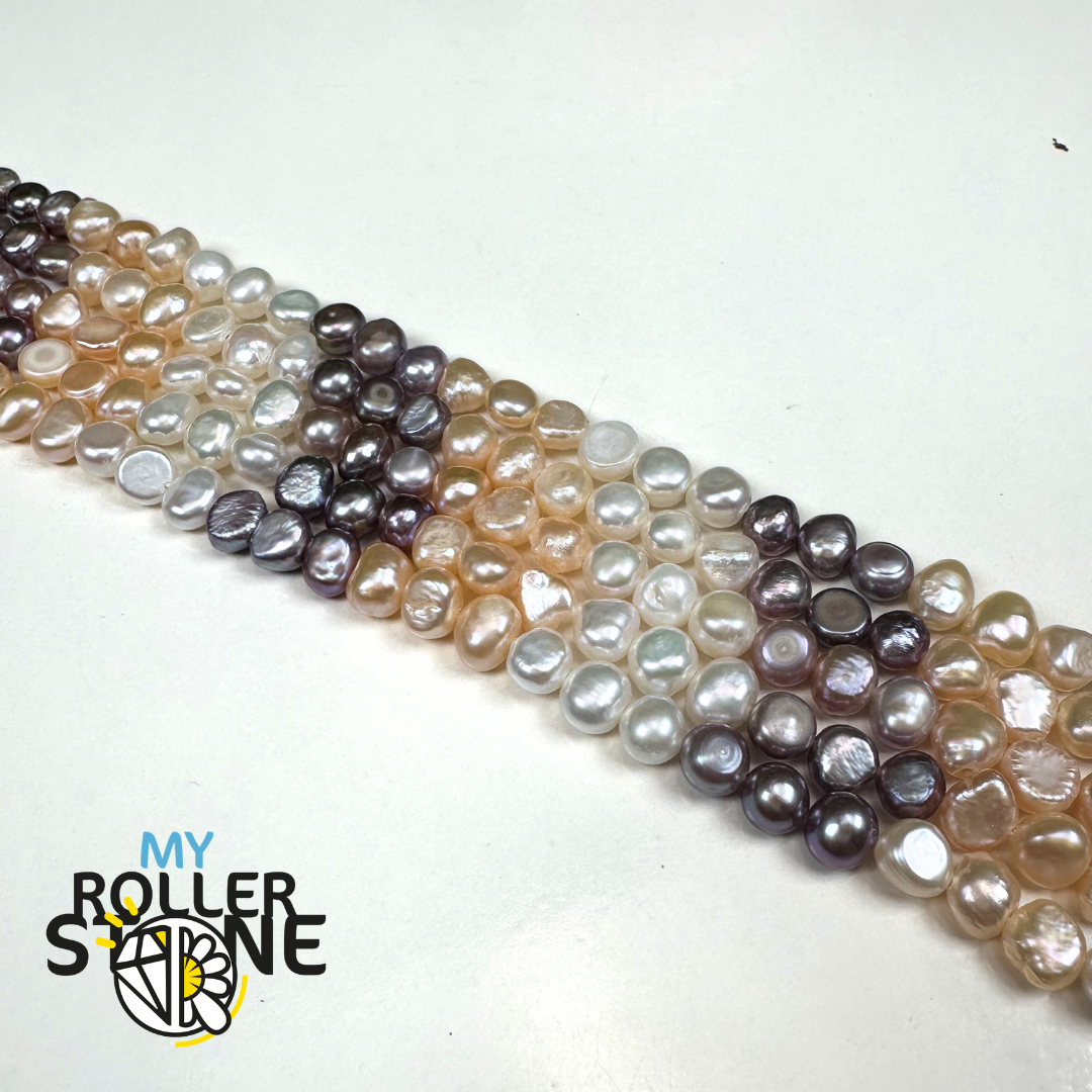 Perles de Culture d'Eau Douce Naturelles – Forme Nugget Polie Deux Faces