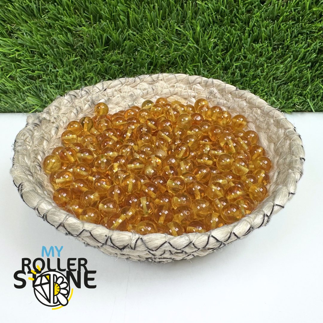 Perles Ambre Citron – Sachet de 50 Perles – 8 mm