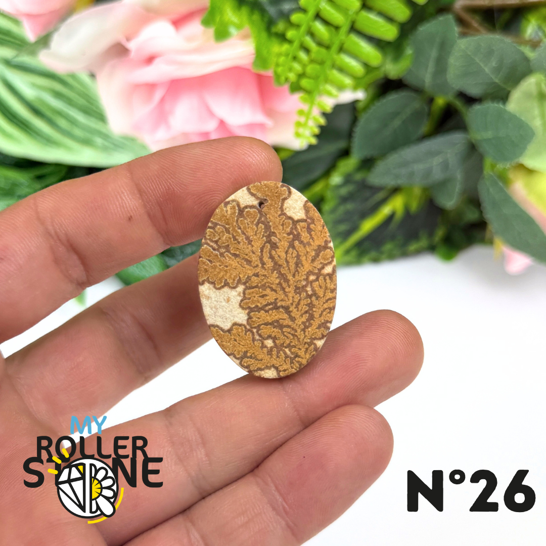Pendentif Fossile Dendritique 5A Percé