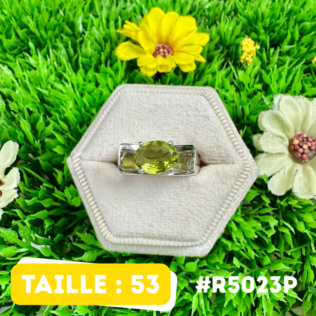Bague Argent 925 Péridot facetté #R5023P