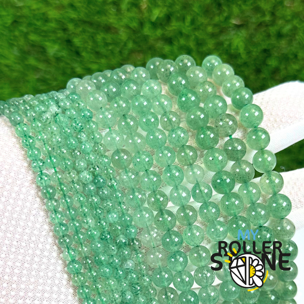 Perle Quartz Fraise Verte de Madagascar 1A