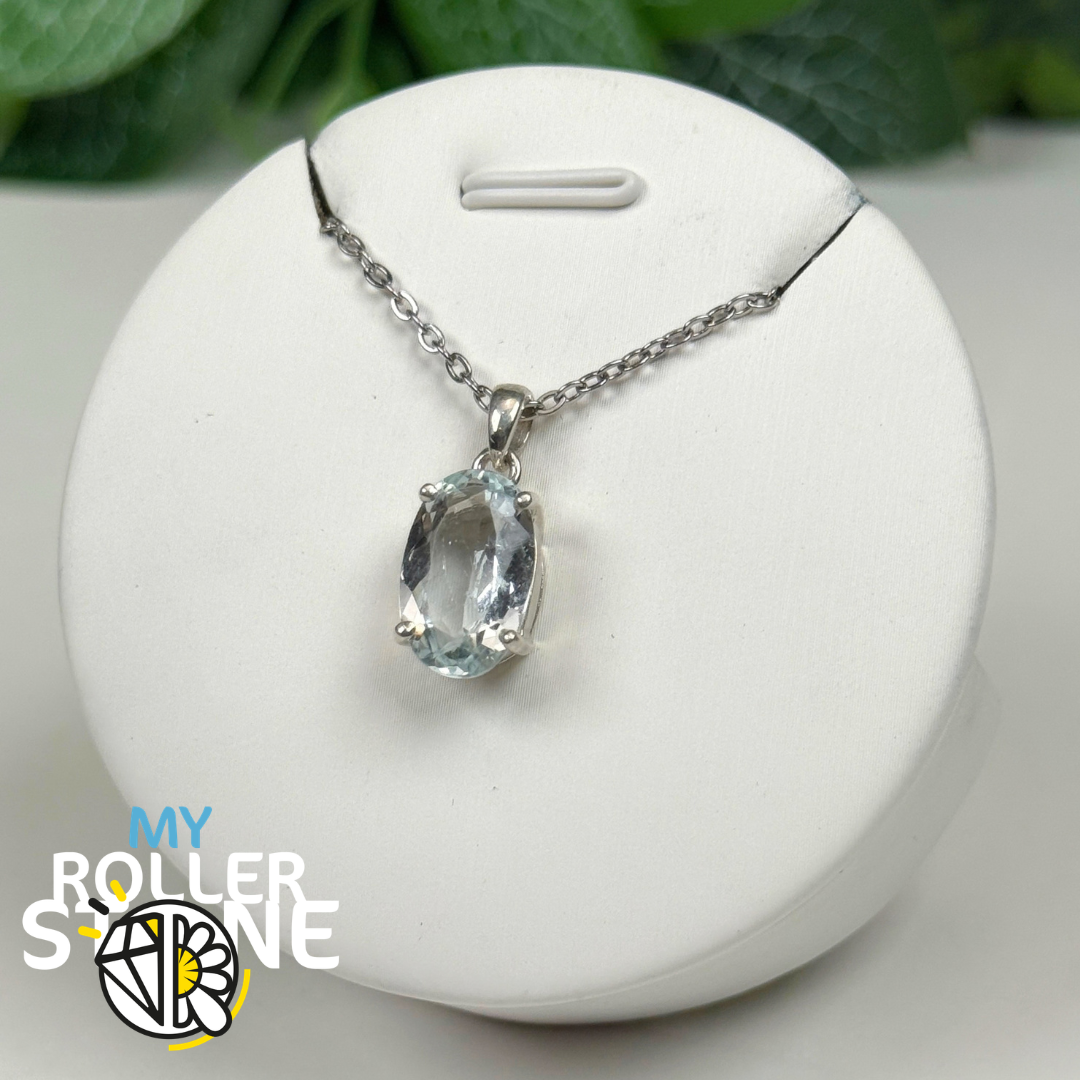Pendentif Aigue-Marine du Brésil et Argent 925 #1