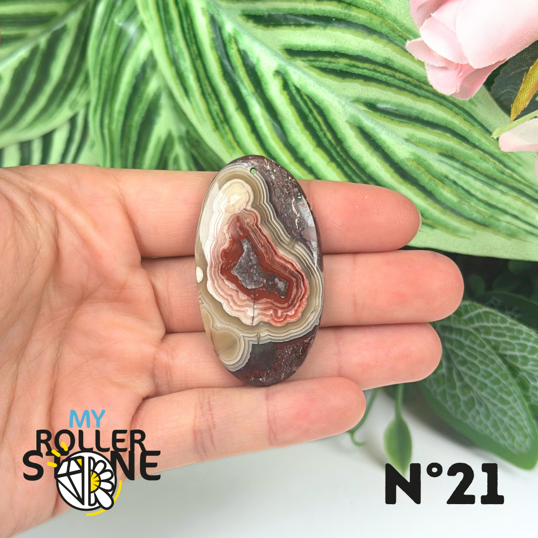 Pendentif Agate Mexicaine Percé 5A