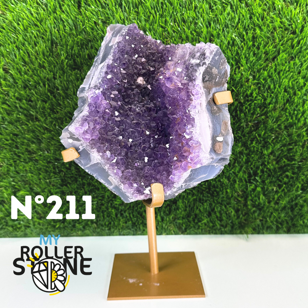 Druze Améthyste sur support métal #211