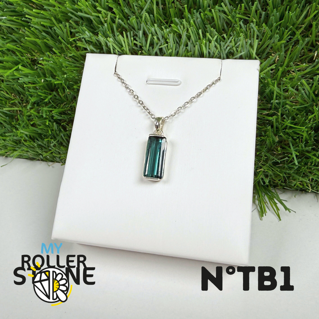 Tourmaline Bleue (Indigolite) - Argent 925 -#1