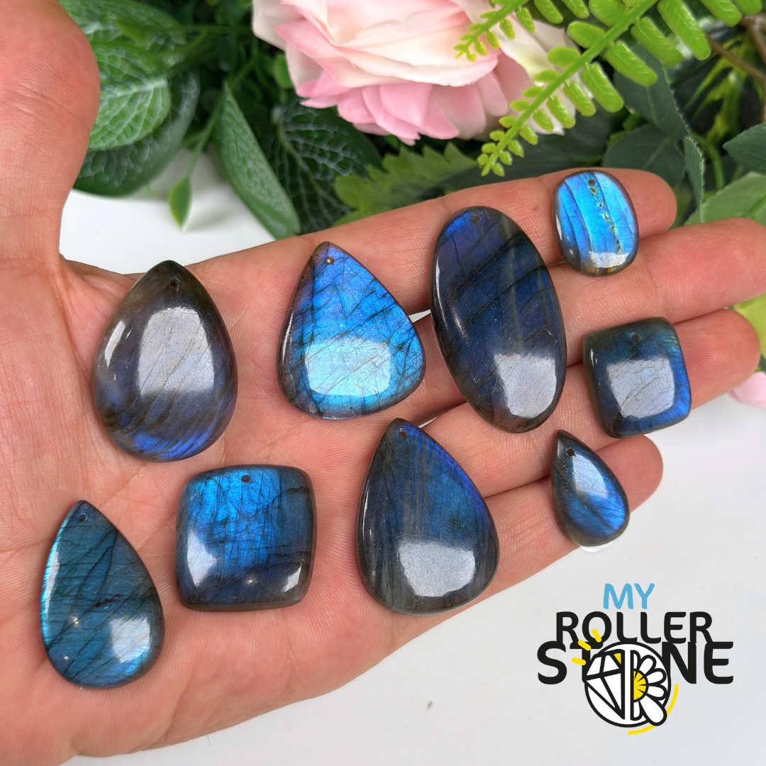 Pendentif Labradorite blue fire percé 5A