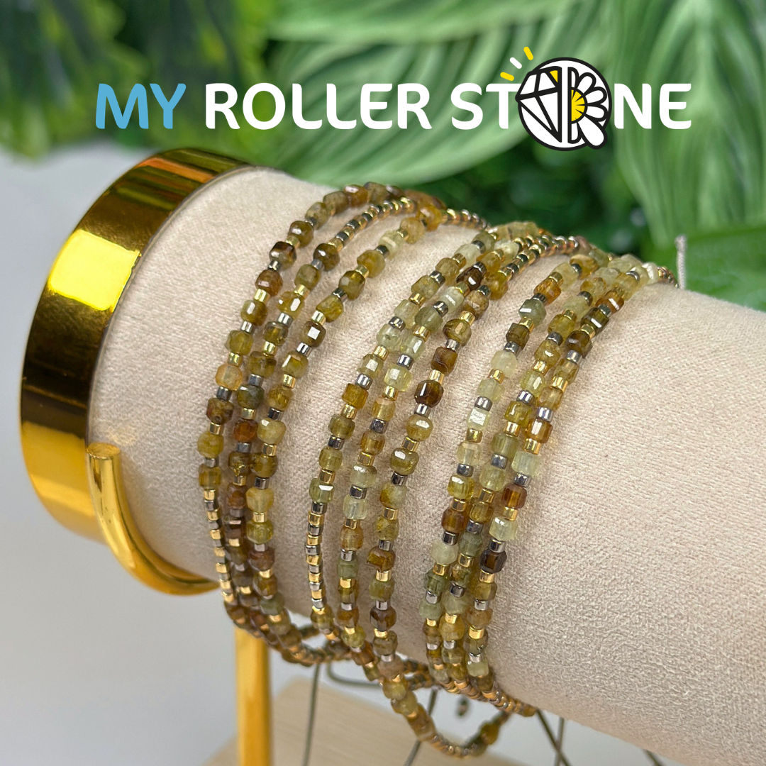 Bracelet Ajustable Grenat Vert