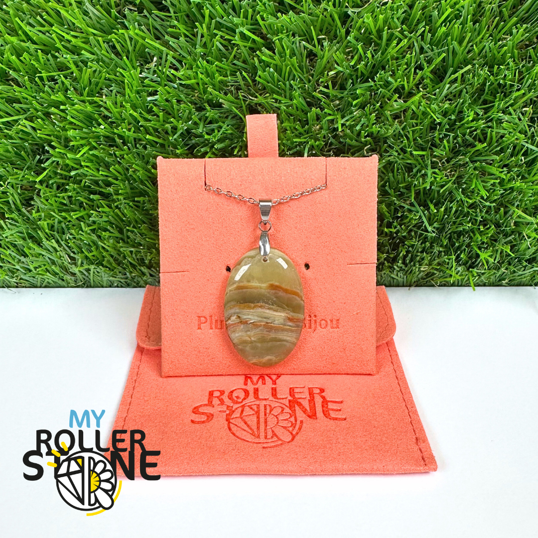 Pendentif Calcite Verte 5A Percé