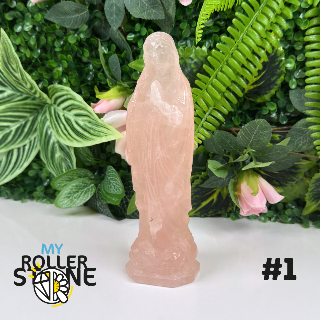 Vierge Marie en Quartz rose