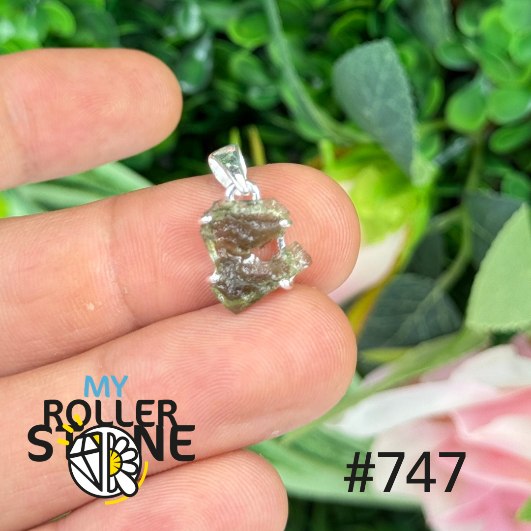 Pendentif argent moldavite #P747