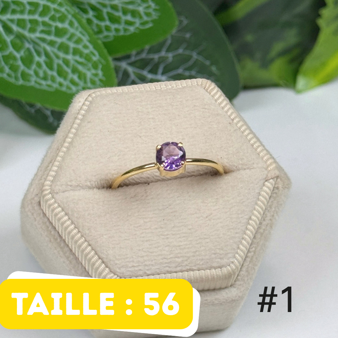 Bague 925 Améthyste Argent 925 Plaqué Or #1
