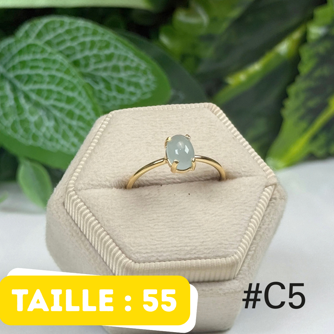 Bague Aigue-Marine Argent 925 Plaqué Or #C5