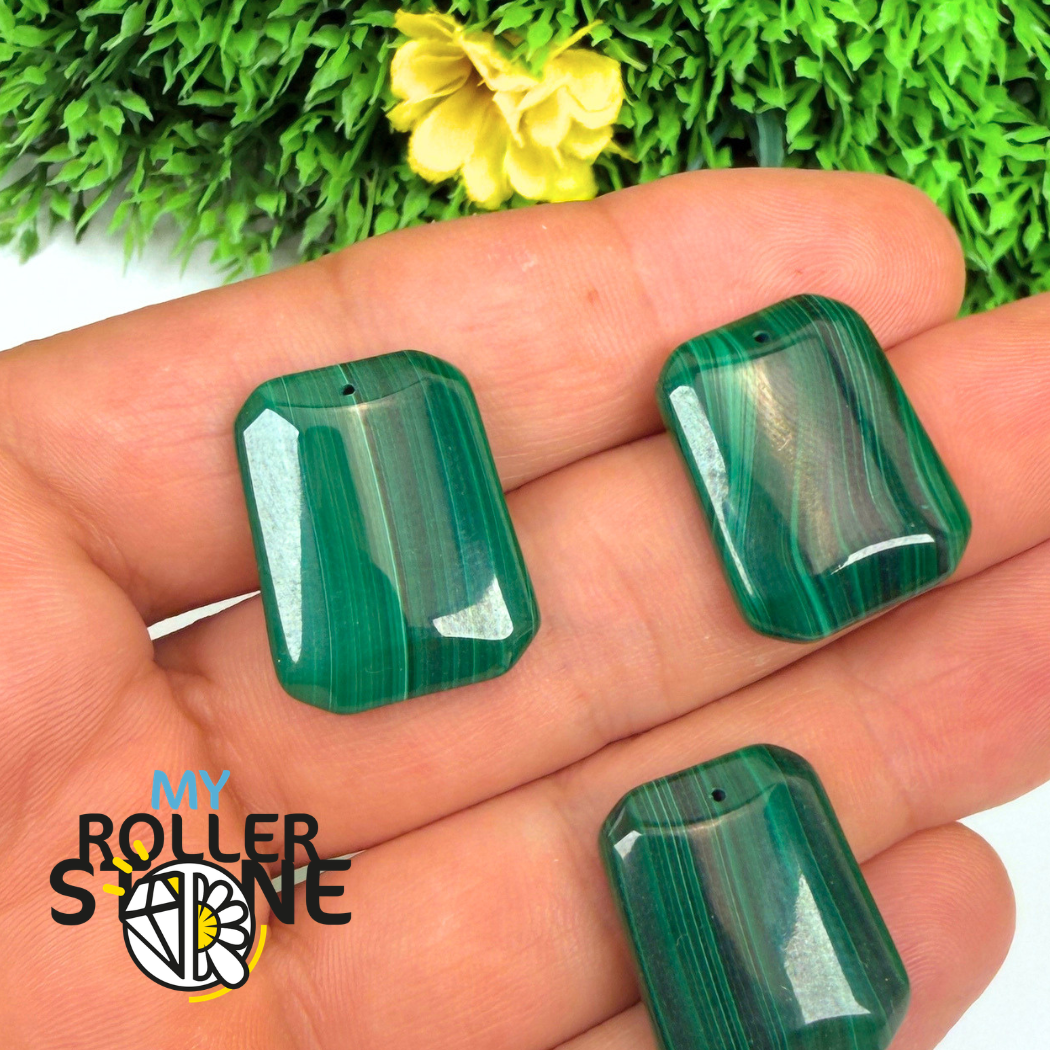 Pendentif rectangulaire Malachite