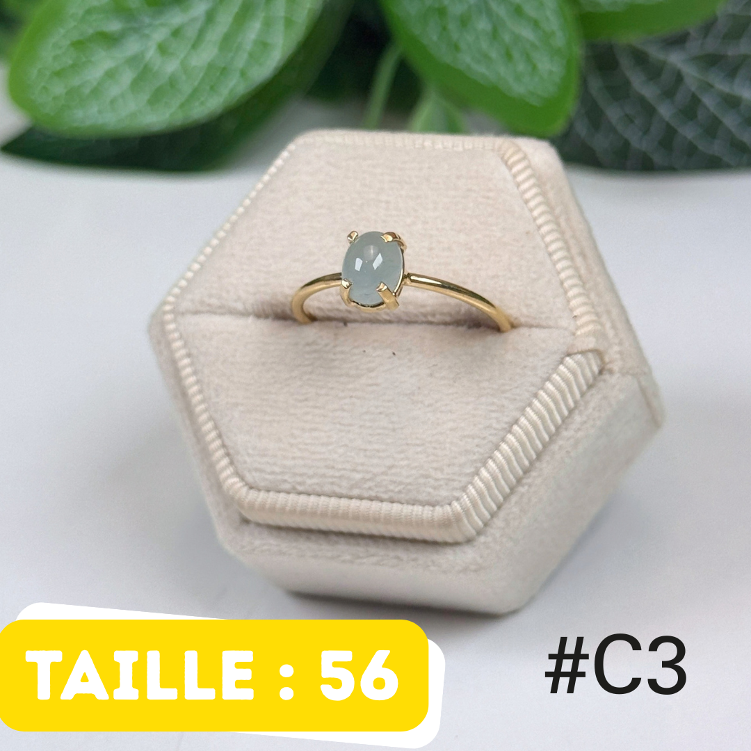 Bague Aigue-Marine Argent 925 Plaqué Or #C3