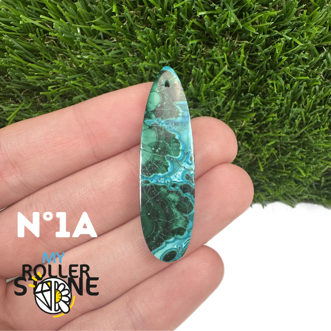 Pendentif Percé Malachite Chrysocolle Goutte