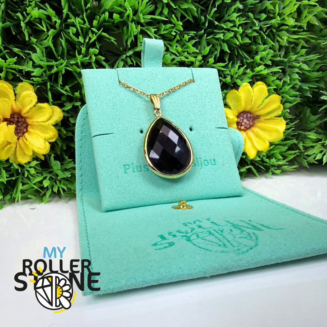 Pendentif Goutte Obsidienne facetté