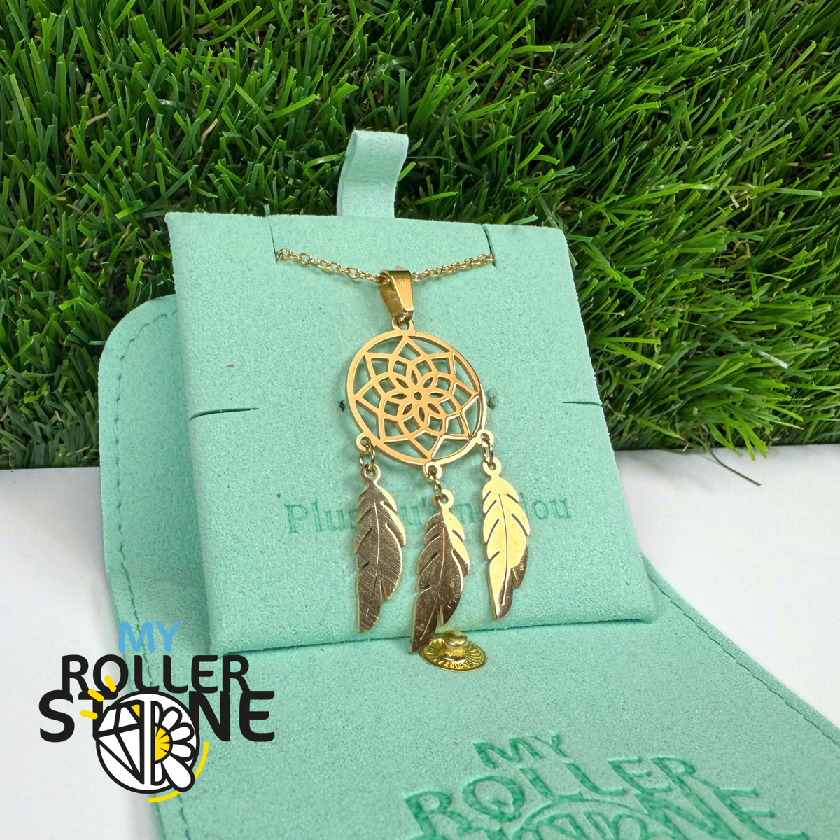 Collier Attrape Rêve acier inoxydable doré