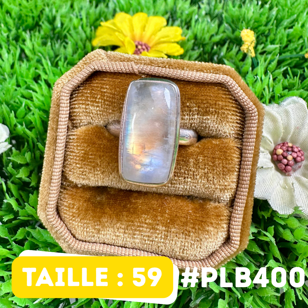Bague Pierre de Lune Blue Fire #PLB400