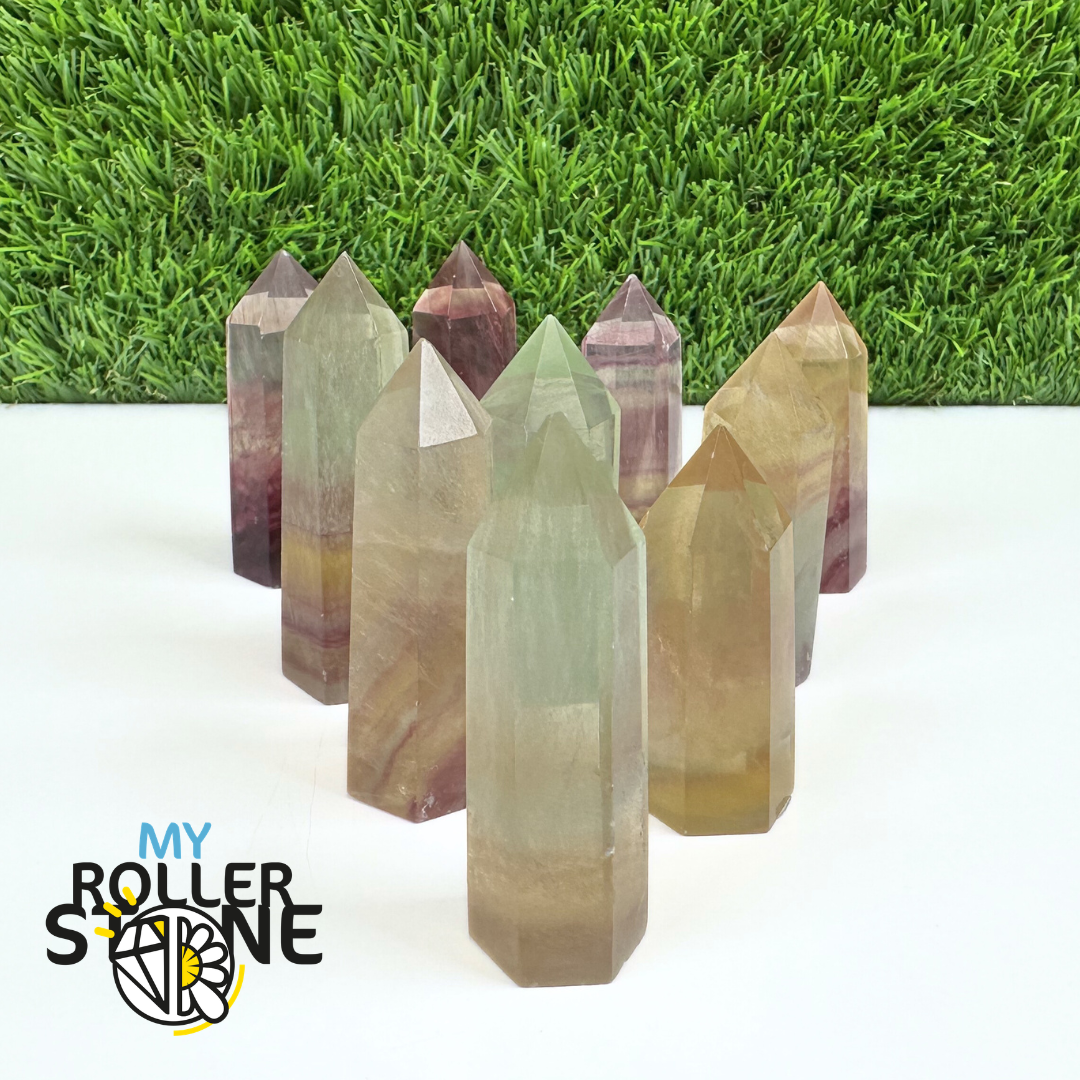 Pointes Pierre Fluorite Arc-en-Ciel Pastel