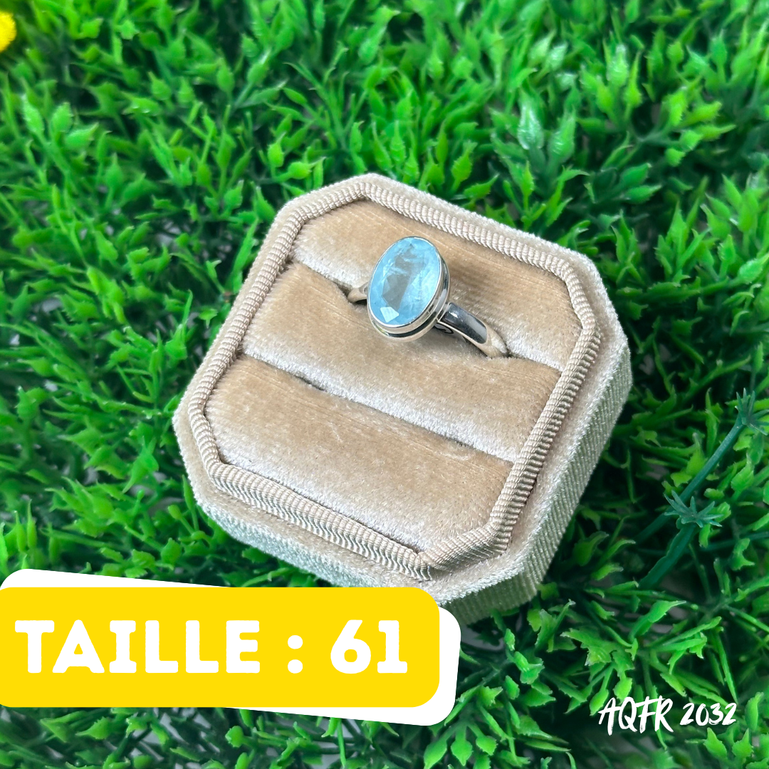 Bague Argent Aigue Marine #AQMR 2032