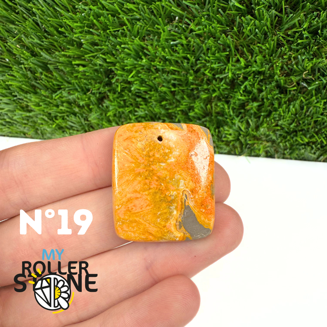 Pendentif Jaspe Bumblebee 5A Percé 5A