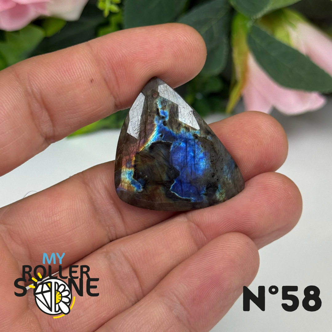 Pendentif Percé Spectrolite Violette Facettée