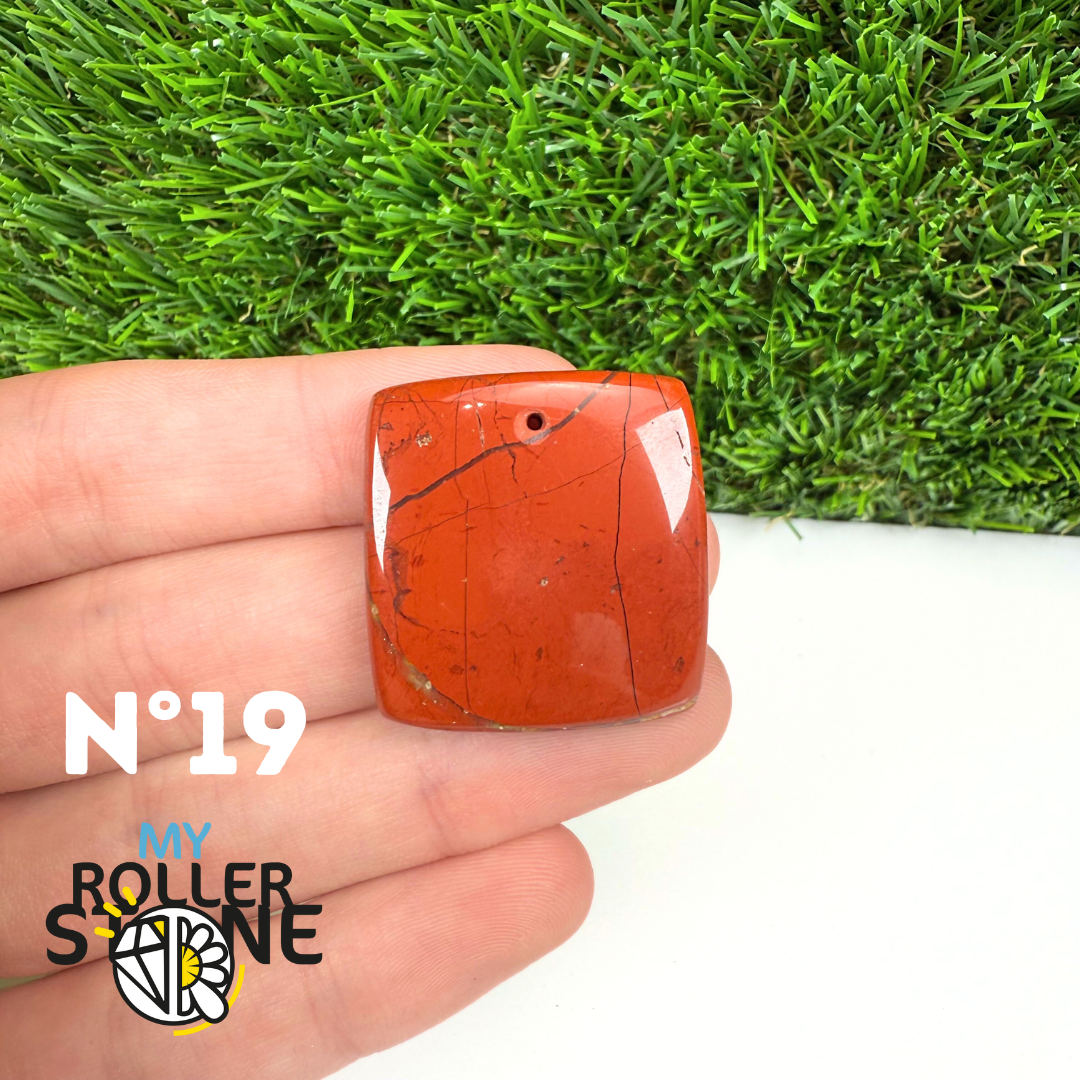 Pendentif Jaspe rouge 5A Percé