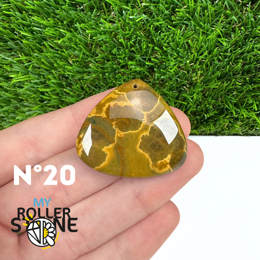 Pendentif Percé Jaspe Océan 5A