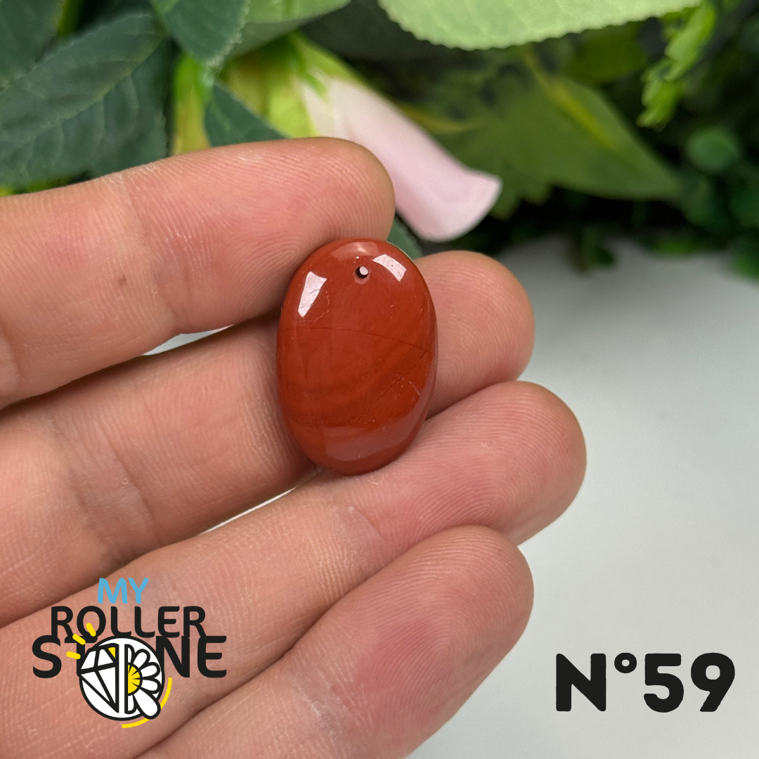 Pendentif Jaspe rouge 5A Percé