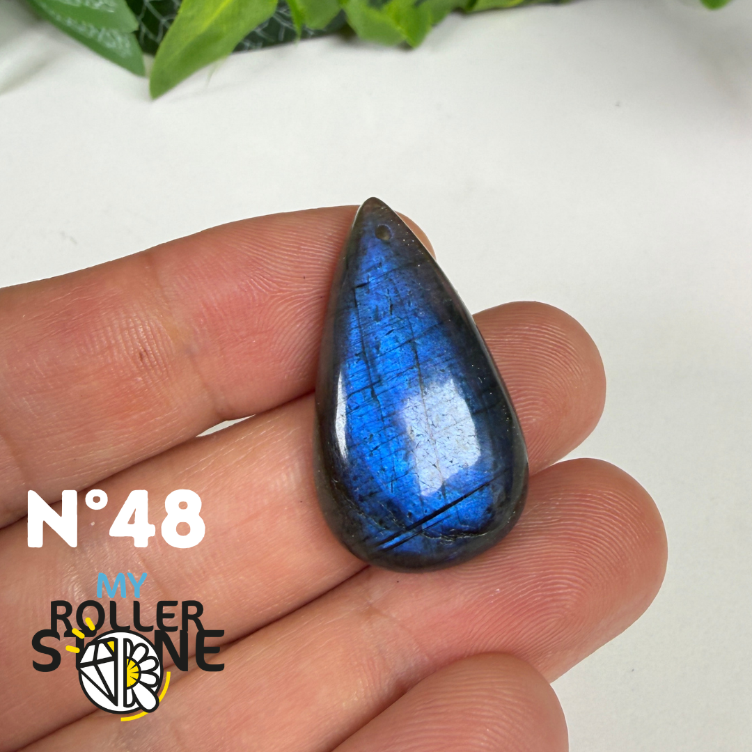 Pendentif Labradorite blue fire percé 5A