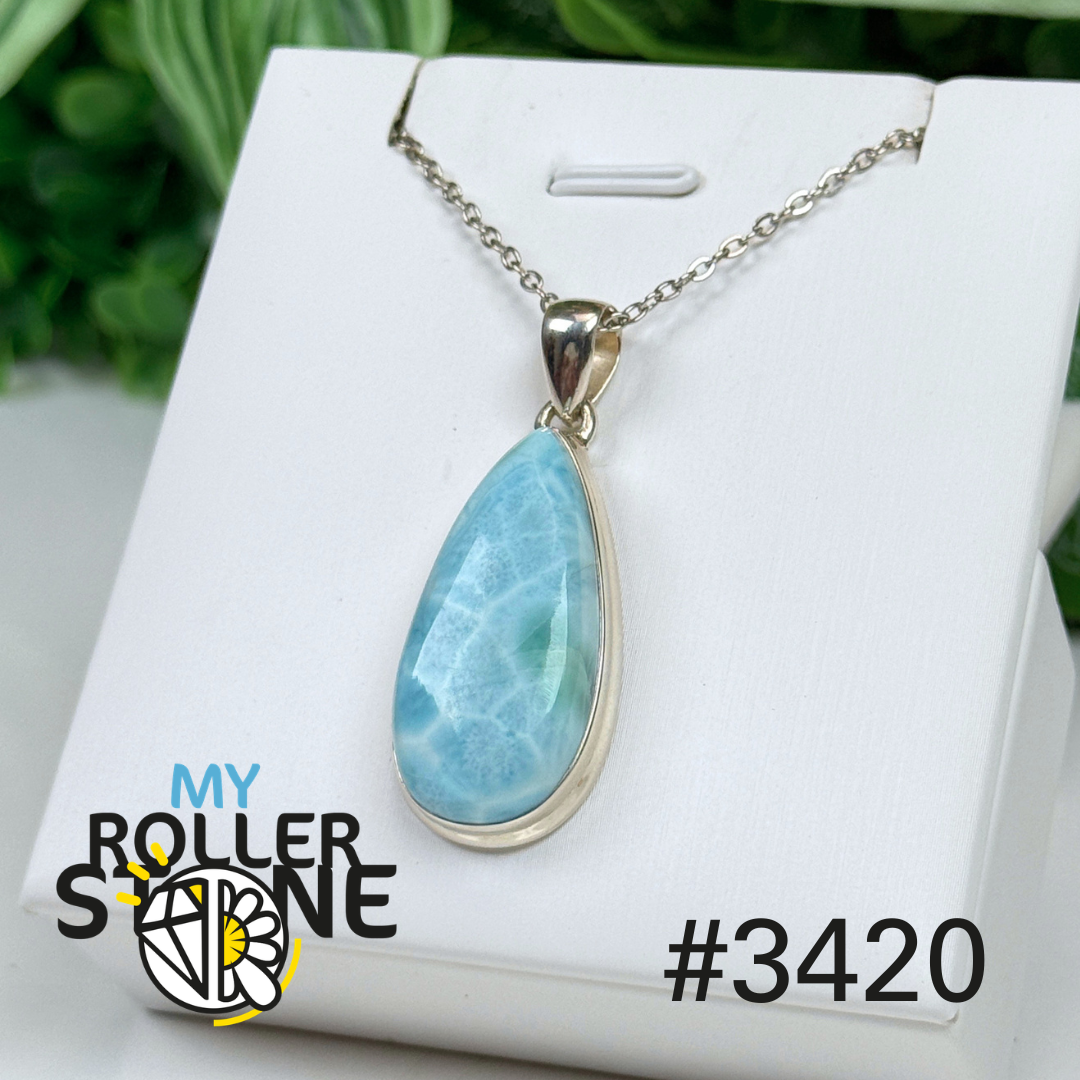 Pendentif argent larimar #3420