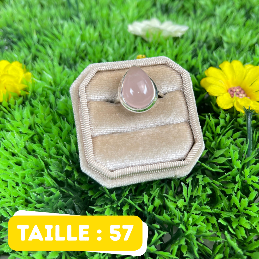 Bague Argent en Quartz rose #120